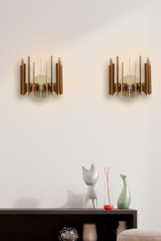 Opviq Lámpara de pared ZigZag Nogal